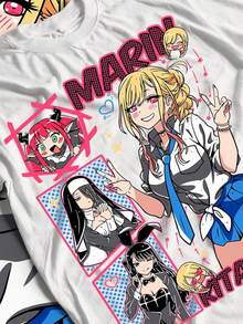 Camiseta de anime My Dress Up Darling, camiseta unisex para fans de M1ARIN Kitagawa, todas las tallas, regalo para amantes del anime, camiseta de cosplay, regalo personalizado. Camiseta unisex de algodón puro de 220 g, peso ideal para todas las estaciones, adecuada tanto para hombres como para mujeres. Tejido duradero de alta calidad, suave al tacto y de larga duración. Parte superior transpirable. Adecuada para la primavera y el verano de las mujeres, vacaciones, Día de la Madre, Día de la Independencia. - Blanco - Ver 1