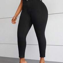Plus Size Women's Black Skinny Jeans - Multicolor - Ver 6