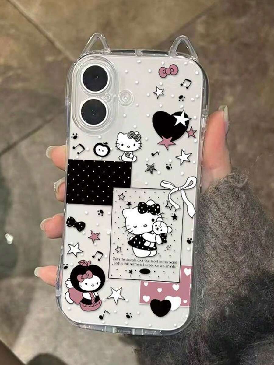 SANRIO 1 chiếc ốp lưng mới mỏng, hình tai mèo 3D chấm bi ngôi sao trái tim Hello Kitty nơ dễ thương, tương thích với Apple 17, 17 Pro, 17 PM, 16, 16 Pro, 16 PM, 15, 15 Pro, 15 PM, 14 Pro Max, 14 Pro, 14, 13 Pro Max, 13 Pro, 12 Pro Max, 12 Pro, 11, 11 Pro Max, SE. Ốp bảo vệ điện thoại hoạt hình thời trang nữ tính. - Nhiều màu - Xem 1