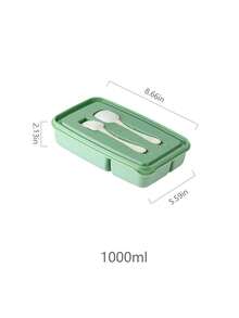 4pcs/Set Korean Style Student Compartment Plastic Lunch Box, Portable Outdoor Picnic Thermal Heating Microwave - Multicolor - View 2