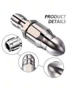 1pc 1/4-Inch High-Pressure Water Jet Nozzle With 6-Hole Water Outlet Pattern - Metal Drain Cleaner, Suitable For Clogged Pipes, Quick-Connect High-Pressure Spray Nozzle, Ideal For Both Household And Commercial Use, Water Jet Cleaner, Rugged Design, Durable Structural Head For Sewer Pipe Cleaning And Unclogging. - 1 Piece (random Color) - View 5