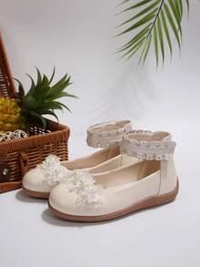 Girls' Mary Jane Princess Shoes, Gentle Fairy Style - Beige - View 2