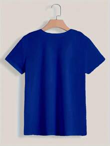 Camiseta de talla grande para mujer Trebalena con la frase "No es una cuestión religiosa, es una relación con Dios" – camiseta de temática religiosa, 100% holgada, de manga corta, cuello redondo, informal, para uso diario en verano. - Azul - Ver 3