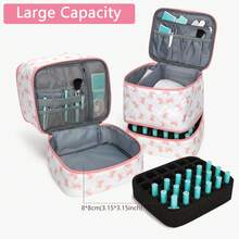 Stylish Nail Polish Organizer Bag, Handheld Double Layer Organizer, Holds 30 Bottles (15 Ml/0.5 Floz) With Adjustable, Dividers For Nail Polish Small Manicure Lamp Manicure Tools Essential And Travel,  Daily Travel Use Makeup Bag Storage Makeup Case - View 5
