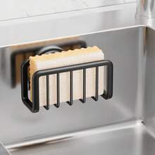 Supporto per spugna per lavello con forte ventosa, supporto in alluminio antiruggine per spugne,tenere in ordine la cucina,spazzola per piatti organizzatore - Nero - nero - Visualizzare 8