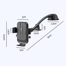 Adjustable Telescopic Long Arm Suction Cup 360° Rotatable Car Phone Holder With Strong Suction Cup Base Easy Installation, Secure Grip, Car Interior Accessories, Women/Men Car Accessories, Mother's Day Gift - Black - View 5