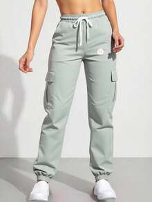Women Jogger Pants Pantalones Mujer Relax Fit Elastic Cuff Streetwear Trousers - Gris - Ver 2