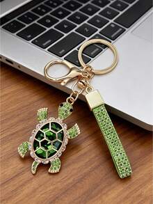 Fashionable Turtle Keychain, Sparkling Rhinestone Turtle Bag Charm With Lanyard, Cute Ocean Animal Pendant, Summer Beach Style Car Keychain, Handbag Decoration, Unique Birthday Gift For Friends And Couples, Holiday Gift, Party Gift, Vacation Gift, Wedding Gift, Back To School Gift - Multicolor - View 10