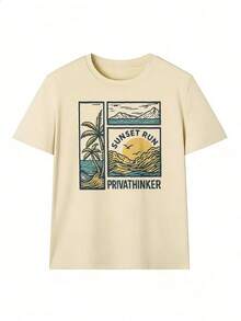 Retro Summer Style Short Sleeve T-Shirt, Fashionable Short Sleeve T-Shirt For Spring And Summer 2026, Made In Mexico, 180 Grams. Cartoon Print, Couple Design, Suitable For Indoor Or Outdoor Wear. Crew Neck, Unisex, Ideal For Office And Leisure. One-Piece Pack. - APR-P631577SLNDXZGY452 - 查看 4