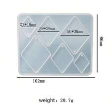 一套几何图案耳环、项链、水晶吊坠模具，硅胶首饰模具套装，适用于DIY手工制作，带孔花朵钥匙扣模具 - 矽膠模具 - 查看 10