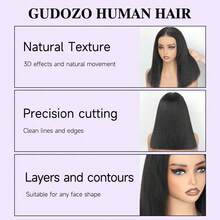 Blended Affordable Wear & Go Wigs - Natural Color 9x6 Glueless Yaki Straight Bob Wig - View 3