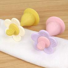 Silicone Multi-Function Rattle Toy, Bright Colors With Rattle, Develop Baby's Visual And Auditory Abilities, Multiple Chewing Points Teething Toy, Bottom With Suction Cup, Can Be Used On High Chair As Baby Feeding Focus Toy - Multicolor - View 4