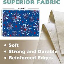 1/4 Pcs, Red Fireworks And Star Pattern July 4Th Theme Placemat, Memorial Day Patriotic Theme, 12X18 Inch Placemat, Coffee Table Mat, Home Placemat, Table Decoration, Room Decor - 1PC-Kiểu 1 - Xem 6