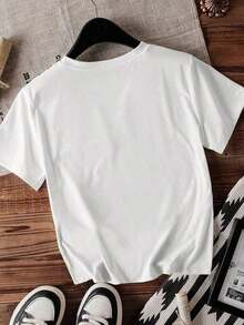 Summer Bestsellers: Women's T-Shirts With Cherry Print And Slogan, Round Neck, Urban Vintage Style, Unisex, Cotton, Short Sleeve, Round Neck, Blouses For Women. Casual Blouses For Ladies. - 白色 6 - 查看 2