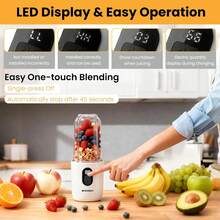 Portable Blender & Juicer With Ice Crusher-USB Rechargeable Personal Blender – 500ml Portable Smoothie Maker, 1500mAh Battery, 16 Stainless Steel Blades For Ice Crushing & Juicing – Quiet Operation For Travel, Gym, Office - Pink - View 3