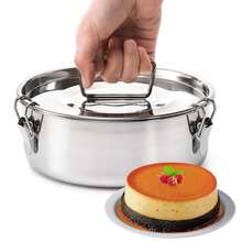 1.5 Quart Stainless Steel French Creme Brulee Mold With Lid And Handle, Portable Round Cake Baking Creme Brulee Mold For Cheesecake, Chocolate Cupcake, Pudding - Other - View 2