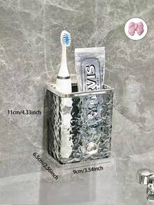 1pc No-Drill Wall-Mounted Storage Rack, Adhesive Bathroom Electric Toothbrush Holder, Suitable For Storing Toothpaste, Toothbrush, Razor, Cosmetics And Other Daily Necessities, Bathroom Accessory - Multicolor - View 15