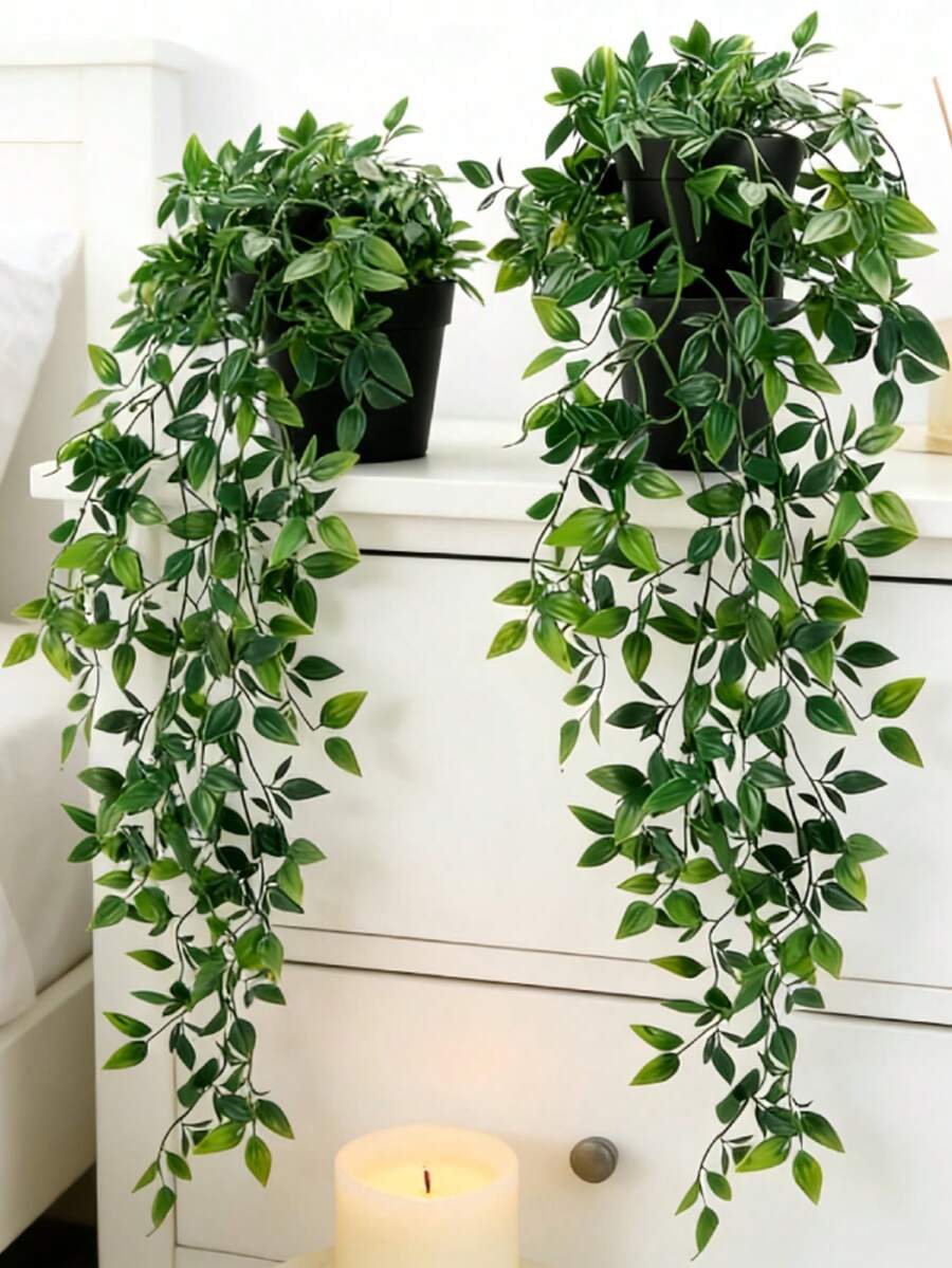 1/2PCS Artificial Mandala Potted Plant Mandala Vine Fake Hanging Plants Artificial Hanging Potted Plant Artificial Green Plant Vines Artificial Rattan Fake Plants For Wedding Party Decoration Suitable For Home Decoration,Table Centerpiece - Multicolor - View 1