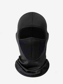 1 pieza Máscara facial para hombres, Pasamontañas a prueba de viento para motocicleta, ciclismo y deportes al aire libre, máscara de esquí transpirable y a prueba de polvo, temporada de regreso a la escuela - Negro - Ver 8