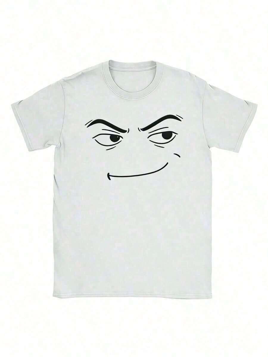 Anime Robot Robloxs Face-Shirts, Funny Shirt ,Graphic Tees ,Crew Neck Short Sleeve Shirts ,Women Clothing ,Harajuku Shirts, Tee ,Summer Tops UIWG - 白色 4 - 查看 1