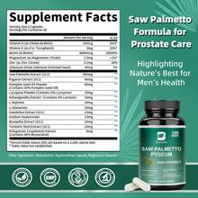 B BEWORTHS Saw Palmetto & Pygeum Supplement For Men - 500mg High Potency Extract - Prostate Support & Urinary Flow - Natural DHT Blocker For Hair Growth & Thicker Hair - Perfect Gift For Him - 120 Capsules - 120抽 - 查看 4