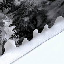 1条狼头沙滩巾，超柔软超细纤维特大号沙滩毯，超强吸水浴巾，适合旅行、游泳池、潜水、冲浪、瑜伽、露营，多种尺寸可选，沙滩、泳池、旅行、露营、瑜伽用品 - 狼頭 - 查看 10