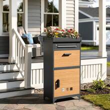 AYYDS Outdoor Mailbox With Parcel Compartment – XXL Parcel Box 107.7cm With Flower Tray, Weatherproof Stainless Steel Mailbox For Letters & Parcels, With Lock & Anti-Slip Mat - A - View 5