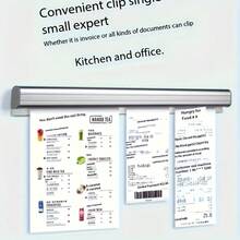 1 kẹp phiếu gọi món mang đi nhà bếp, kẹp phiếu gọi món mang đi nhà hàng, dụng cụ phân loại bằng hợp kim nhôm, không cần đục lỗ và dụng cụ lắp đặt. - Nhiều màu - Xem 2