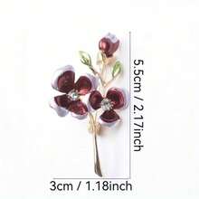 New Premium Enamel Drop Nectarine Flower Brooch Small Fresh Temperament Flower Pin - Blue - View 5