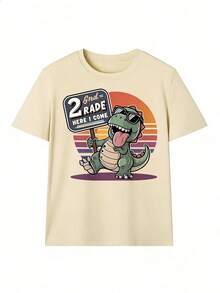 Youthful 80s Graphic Design Short Sleeve T-Shirt,  Short Sleeve T-Shirt For Spring And Summer 2026, Made In Mexico, 180 Grams. Cartoon Print, Couple Design, Suitable For Indoor Or Outdoor Wear. Crew Neck, Unisex, Ideal For Office And Leisure. One-Pack. - APR-P631577SLNDXZGY417 - 查看 2