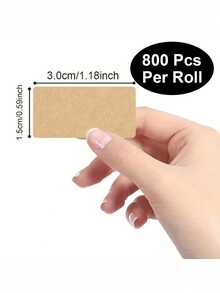 100p Cs/ Roll Kraft Paper Label Paper Roll Self-Adhesive Writable Classified Packaging Label Kraft Paper Label Sticker, Self-Adhesive Label Sticker, Roll Packaging, Handwriting, Classification, Easy To Tear Off, Self-Adhesive Paper. - Kraft Paper Sealing Sticker - View 5