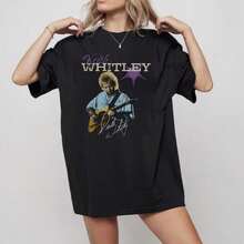 Keith Whitley T-Shirt – Vintage Country Music Graphic T1EEFor woman shirt Camiseta 100% Algodón Unisex - Playera Casual Premium de Corte Cómodo - Negro - Ver 1