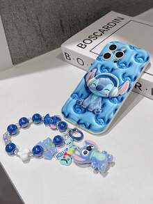 Disney Has Authorized, Phone Case - Chain Set, The Stitch Lilo & Stitch 3D Phone Case Plus A Silicone 3D Stitch Bracelet With Metallic Ring Removable Bracelet, Stitch And Angel Pattern, Compatible With Iphone17/16/15/14/13/12/11/XS/XR/X Plus Pro Max, A Stylish Cartoon Phone Case, The Perfect Gift Choice, Phone Protection, Durable Phone Cover, Great Gift For Friends And Family. - 白色 - 查看 5