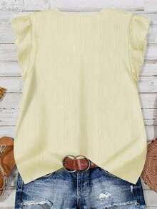 Camisa minimalista casual para mujer, adecuada para el verano - Albaricoque - Ver 3