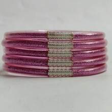 5pcs/Set Lightweight Shiny Bangle Bracelets, Silver Cuff Style Fashion Jewelry, Suitable Gift For Friends Party/Vacation, For Women - Silver Plugs, 5 Per Set - View 10
