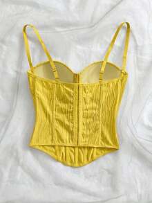 Camiseta de mujer  con textura de punto de onda, parte superior de mujer, playa, , sexy, cita, vacaciones en la playa, cita de vacaciones, té de la tarde, temporada de bodas, crucero de playa y , vacaciones en la ciudad, vacaciones bohemias, festiva - Amarillo - Ver 2