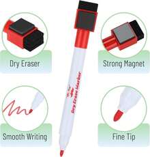 Magnetic Dry Erase Markers, 8 Pack With Whiteboard Eraser, Fine Tip, Built-In Magnet & Eraser, Low Odor, Quick Dry, Assorted Colors For Whiteboards - Assorted Colors - View 5