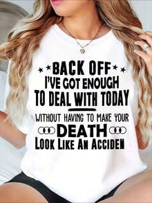 One Graphic T-Shirt With The Phrase "Enough Of This Today, Without Having To Make Your Death Look Like An Accident." It's A Perfect Gift For Friends And Family On Any Holiday Or Special Occasion. 180g, 100% Soft Cotton. - 黑色 - 查看 8
