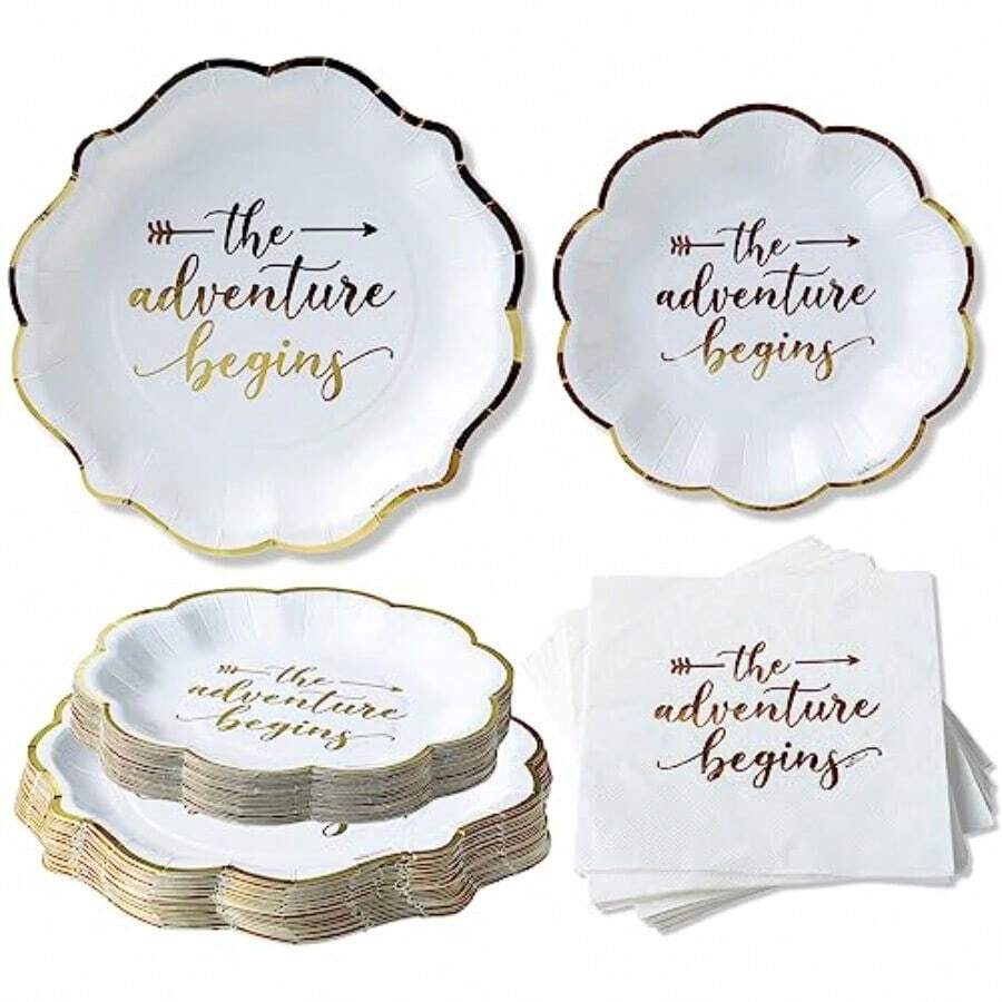 Festive Party Tableware - White Gold - View 1