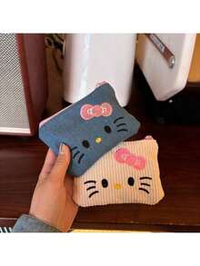 SANRIO Túi nhỏ thêu họa tiết chất lượng cao, đựng tiền xu, văn phòng phẩm, son môi, tai nghe, túi đựng đồ du lịch nhỏ gọn. - Nhiều màu - Xem 5