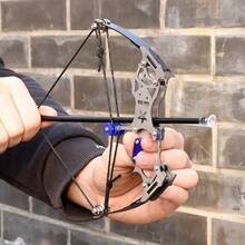 High-Power Stainless Steel Mini Compound Bow Shooting Kit - Ideal For Outdoor Sports Shooting & Holiday Gifts - 銀色 - 查看 3