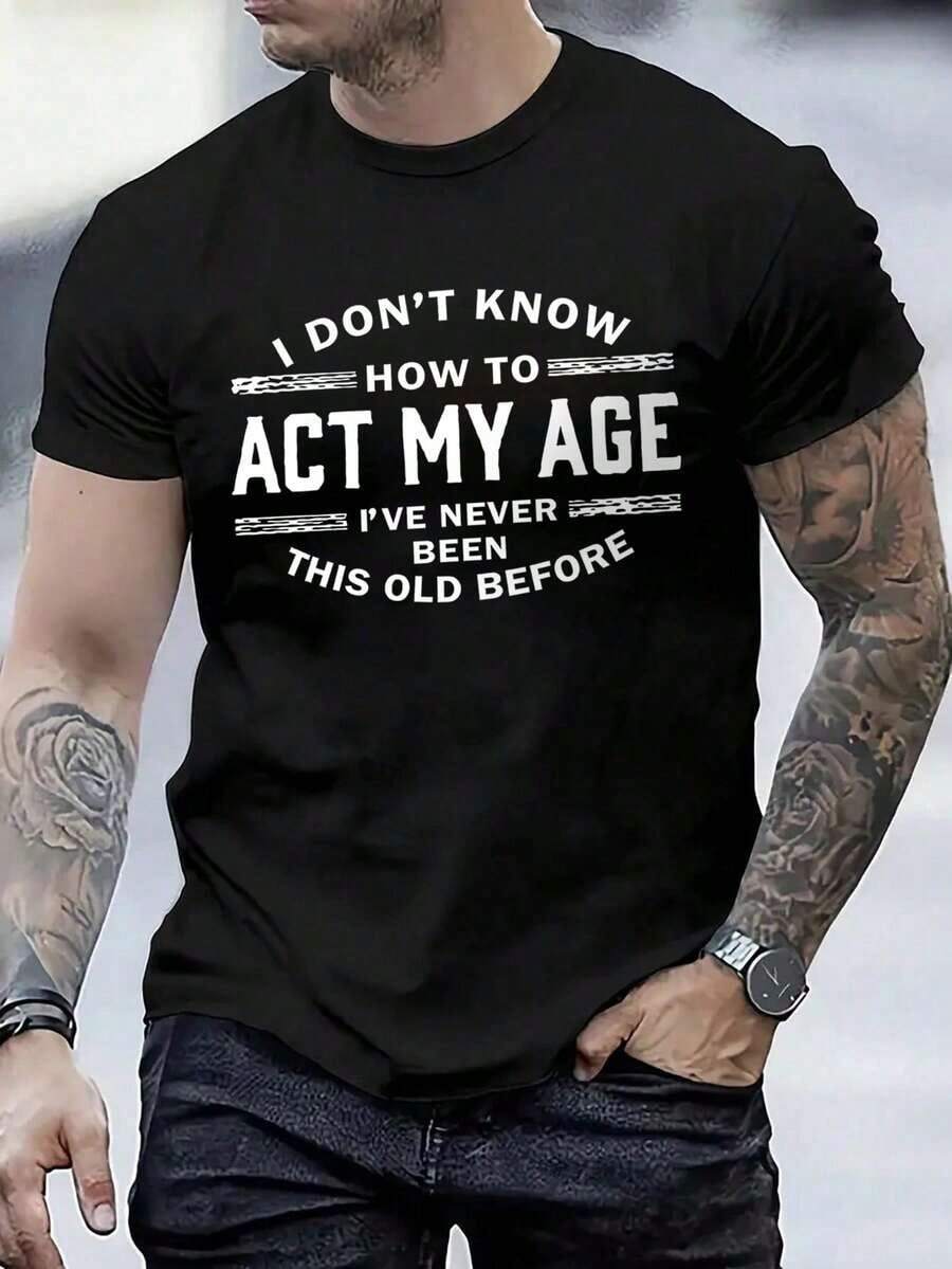 Men's T-Shirt, Classic Graphic Tee, Soft And Comfortable Men's T-Shirts, Script Logo, 180g, 100% Cotton. Suitable As A Gift. Women's T-Shirt. Elegant Blouses. Boho Chic. Soft, Breathable, And Comfortable Women's Top, Ideal For Spring, Summer, And Autumn, Perfect For Vacations, Travel, And Everyday Wear. - 黑色 2 - 查看 1