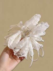 1 chiếc kẹp tóc lớn bằng acrylic viền ren mới cho mùa xuân và hè, kẹp tóc búi lớn kiểu retro thanh lịch với nơ ren cho bé gái, kẹp tóc chống trượt, phù hợp cho sử dụng hàng ngày và các bữa tiệc ngày lễ. - Nhiều màu - Xem 7