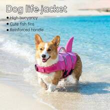Dog Life Jacket, Swimming Dog Life Vest, Upgraded Rescue Handle, Tear-Resistant | Adjustable Belly Fit For Beach Boating, Excellent Buoyancy, Suitable For Small, Medium And Large Dogs Life Vest - Rose Red - View 8