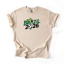 Unisex Brazil 2026 Jersey, Unisex 2026 World Cup Jersey, 2026 World Cup Jersey, World Cup Jersey, USA World Cup, Gildan Jersey - 白色(限黑白款式) - 查看 8