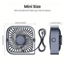USB Desk Fan, Portable Mini Electric Fan For Home, Office, Bedroom, Kitchen, Camping, Ideal Gift - Desktop - View 3