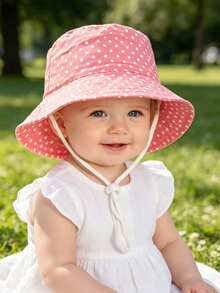 1pc Bohemian Floral Pattern Kids Bucket Hat, With Adjustable Chin Strap, Breathable Sun Protection, Suitable For Toddlers - 1PC - View 2