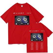LANY Women's Clothing The World Tour North America T-Shirts Men Women Hip Hop Retro Oversized T-Shirt Men's Fashion Cotton Clothing - 紅色 - 查看 4