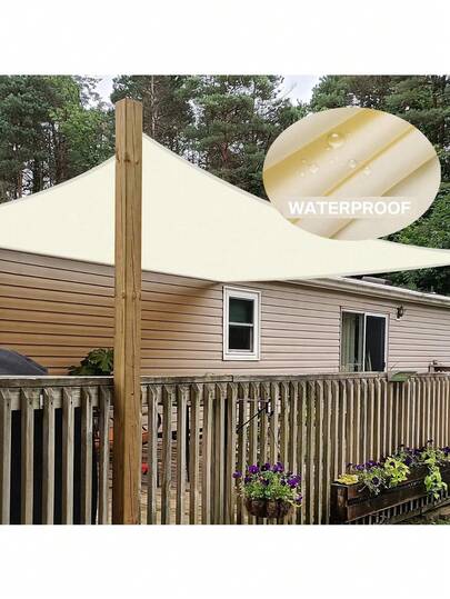 A Set Of Waterproof Sun Shade Sails, Including Stainless Steel Ropes For Installation, Available In Triangle, Rectangle, And Square Shapes, 98% UV Blockage, Suitable For Outdoor Camping, Patios, Gardens, Swimming Pools, And Other Places.