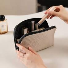 Bolsa de cosméticos portátil de gran capacidad, organizador multifuncional, bolsa de almacenamiento de maquillaje elegante y minimalista, organizador de alta calidad - Ver 2